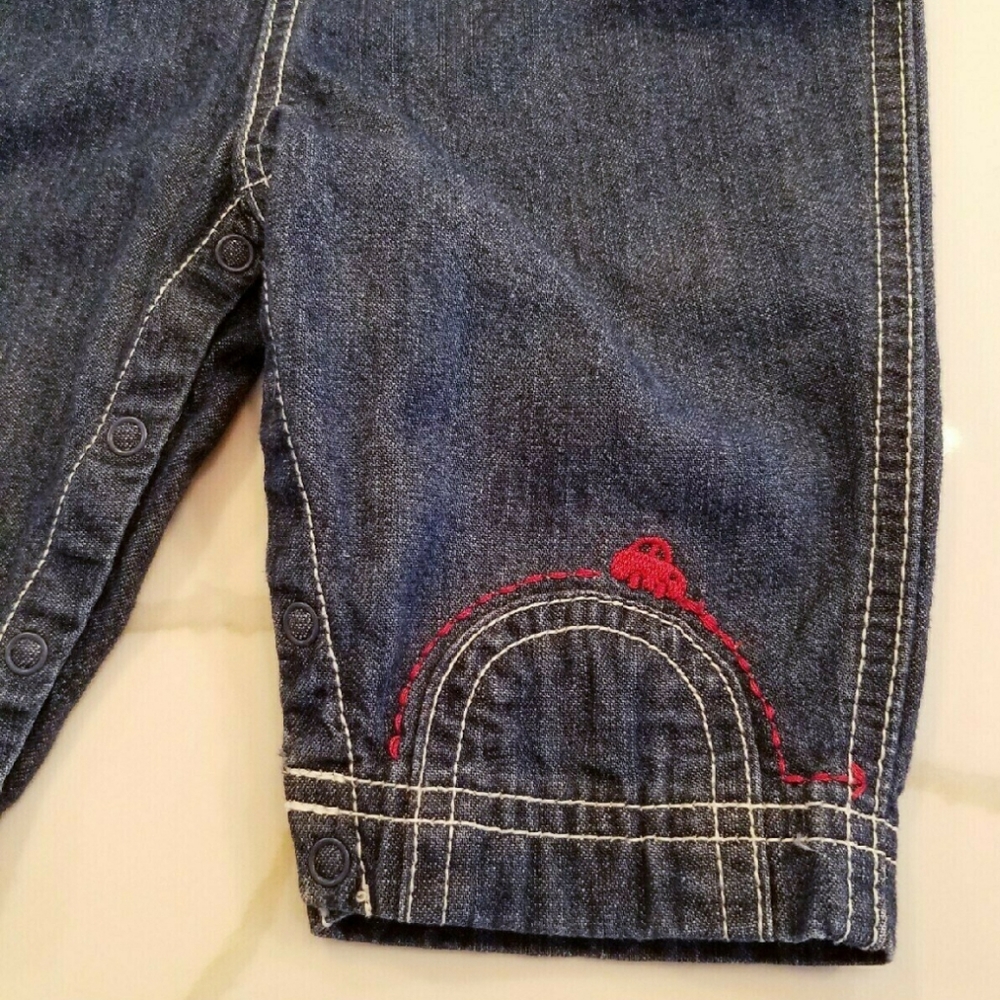 Vintage Gymboree 2001 Cars Denim Romper 3-6M Boys - Picture 8 of 9